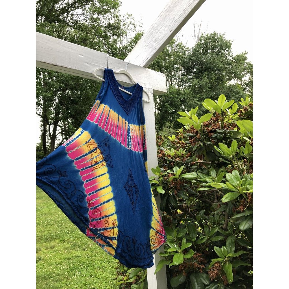 The Paradise City Tie Dye Beach Summer Loose Dress - Picture 4 of 8